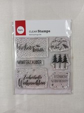 Rayher Clear Stamps "Weihnachtsgrüße" 6 klare Stempel, Weihnachtskarten Basteln 