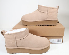 UGG Kids Classic Ultra Mini Platform Boots Sand Size 5 Youth New