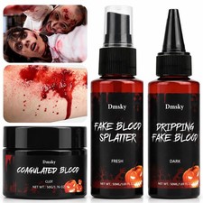 3PCS Halloween Fake Blood,Realistic Fake Blood Makeup for Cosplay