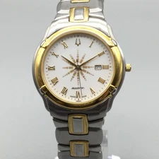 Bulova Accutron Watch Men 36mm Silver Gold Tone Star BROKEN FOR PARTS REPAIR