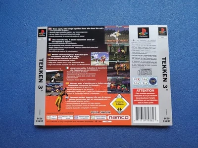 PS1 Playstation 1 jaquette cover Arrière Tekken 3 Platinum - Photo 1/2