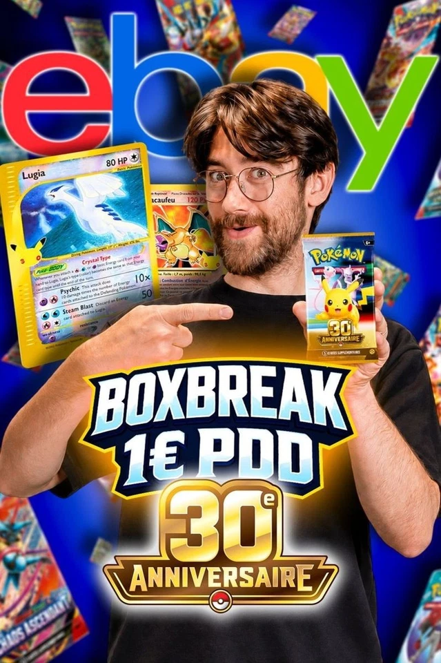 🔔 POKEMON 30 ANS🏆MEGA BOXBREAK FR🔥GIVEAWAYS 🎁1 € PDD 💶