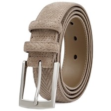 Men's Suede Leather Belt - 35mm Classic Buckle for Business, Casual & Jeans, ...