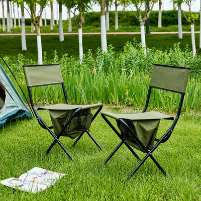 2 Pack Folding Camping Chairs Portable Outdoor Chairs with Storage Bags Green