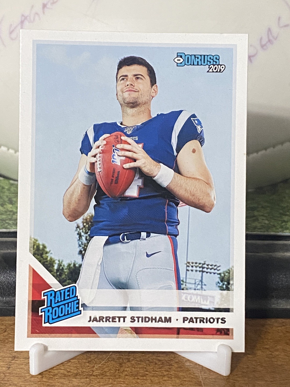 2019 Panini Donruss Jarrett Stidham Rated Rookie #307 (RC) PATRIOTS/BRONCOS