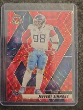 2025 Panini Mosaic Jeffery Simmons – Tennessee Titans Red Prizm