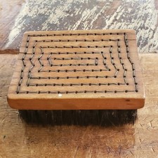 Horse Hair Brush Citca 1910 Antique Clothes Brush UNIQUE Primitive design