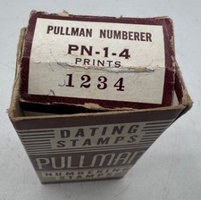 Vintage Pullman PN-1-4 Numbering Stamp Set w/ Original Box Dating Stamps