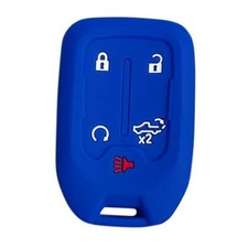 Key Fob Cover for Chevy GMC 5 Buttons Silicone Key Fob Remote Case Fit for Blue