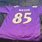 Derrick Mason #85 Signed Baltimore Ravens Football Jersey JSA Witnessed