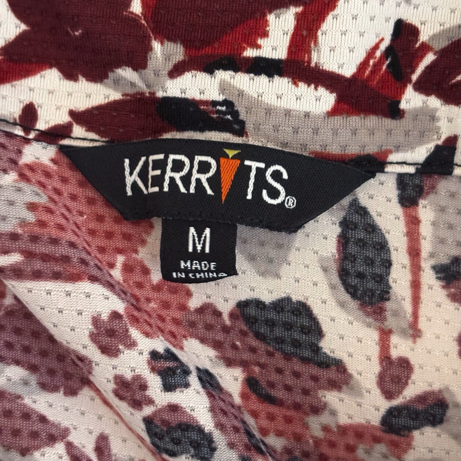 Kerrits Breeze Ice Fil Long Sleeve Riding Shirt Medium Brown Floral