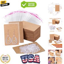 100 Pcs Earring Display Cards with 200 Earring Backs and 100 Self-Sealing Bag...