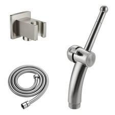 Bathroom ABS Brushed Nickel Bidet Faucet Sprayer Set Brass Square Connector 1/2"