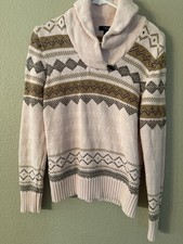 Vintage Chaps Ralph Lauren Chunky Knit Sweater Women Large Pattern