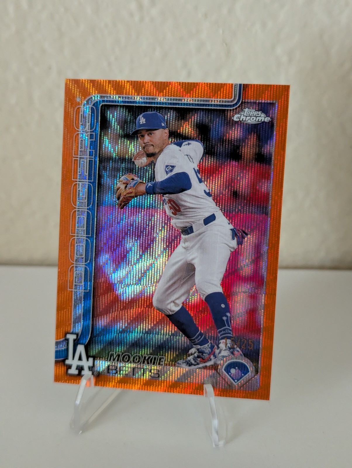 2025 Topps Chrome Mookie Betts #50 Orange Wave Refractor /25