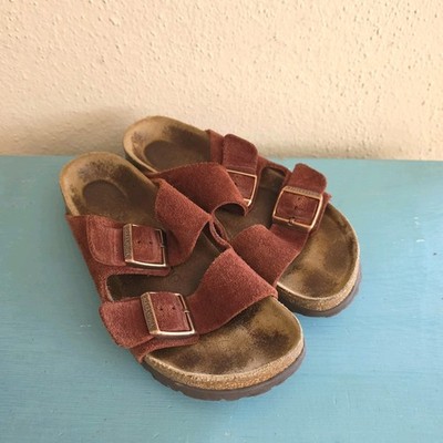 Birkenstock Arizona Softbed Sandals 7/38 Red Brown Suede  display picture 1