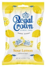 Regal Crown Sour Lemon, 6.25 Ounce Bag Pack of 1 , Individually Wrapped Hard...