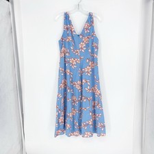 Talbots Sleeveless V-Neck Floral Midi Dress Size 14
