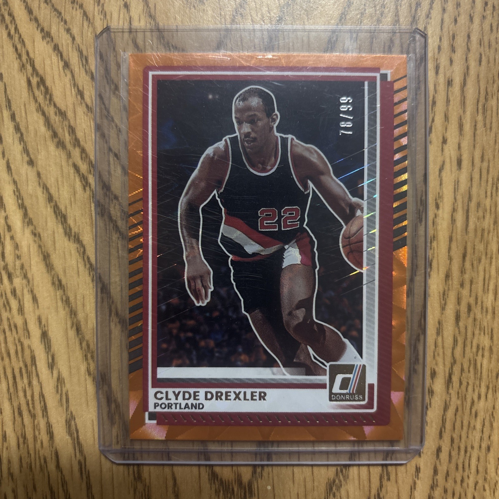 Clyde Drexler 2025-26 Donruss Orange Lighting /99 #121 Portland 