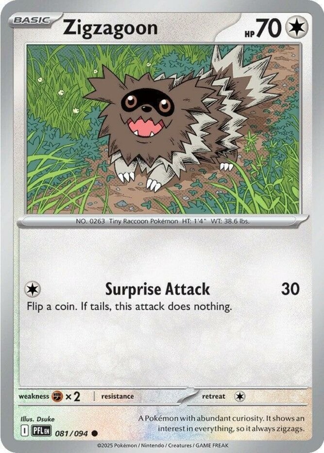 Pokemon Zigzagoon - 081/094 - Common NM-Mint Phantasmal Flames