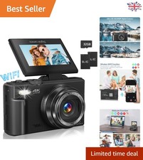 UHD 4K Vlogging Camera with 18X Digital Zoom, WiFi & Easy Setup for Beginners
