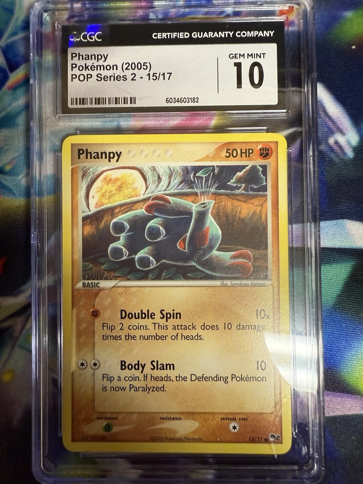 ⭐️ CGC 10 GEM MINT ⭐️ PHANPY POP Series 2 Pokemon Card 15/17 TCG 2005