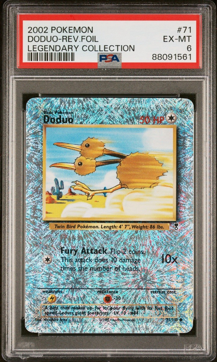 PSA 6 Pokémon 2002 Legendary Collection Doduo 71/110 Reverse Holo