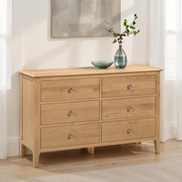 6-Drawer Wide Chest in Oak – Solid Oak & Veneers