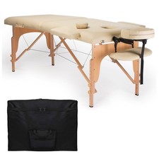 Portable Massage Table with Carrying Case - Cream