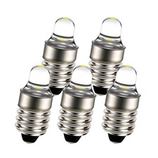 5pcs E10 3v 12v Led Small Light Bulb Pen Type Flashlight Lamp Bead White 6000k