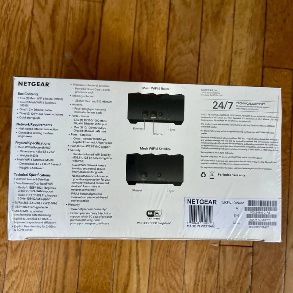 ~SEALED~NETGEAR Nighthawk MK6W-100NAS Whole Home Mesh WiFi 6 Sys AX1500 Router - Image 2 of 3
