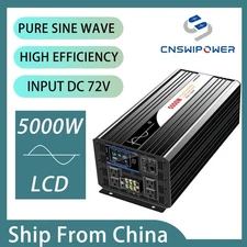 72v 5000w pure sine wave power inverter dc input to 120v ac home/yacht