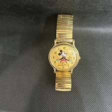 Mickey Mouse Watch LORUS Gold tone band vintage 1987 V803-0110 Walt Disney a 