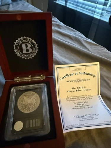 1878-S Morgan Silver Dollar San Francisco Bradford Exchange Mint Very Good