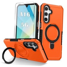 for Samsung Galaxy A16 5G Phone Case 2024 with Screen Protector, 360 Orange
