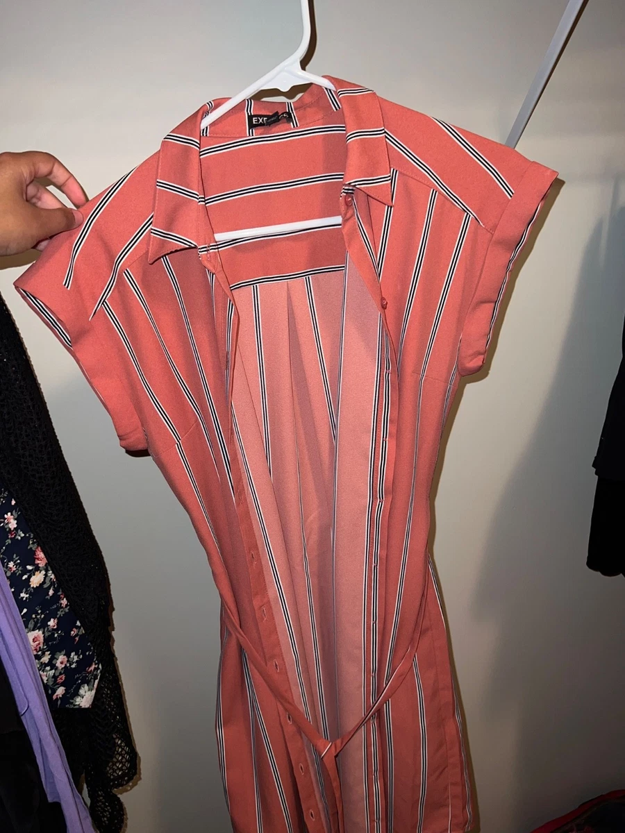 express shirt dress Crew Neck Short Sleeve Draped T-shirt Dress