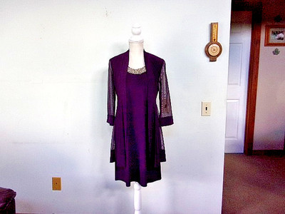 ESTABLISHED 1962 Women's Mother of Bride/Groom VERY PRETTY Purple Dress/Jacket