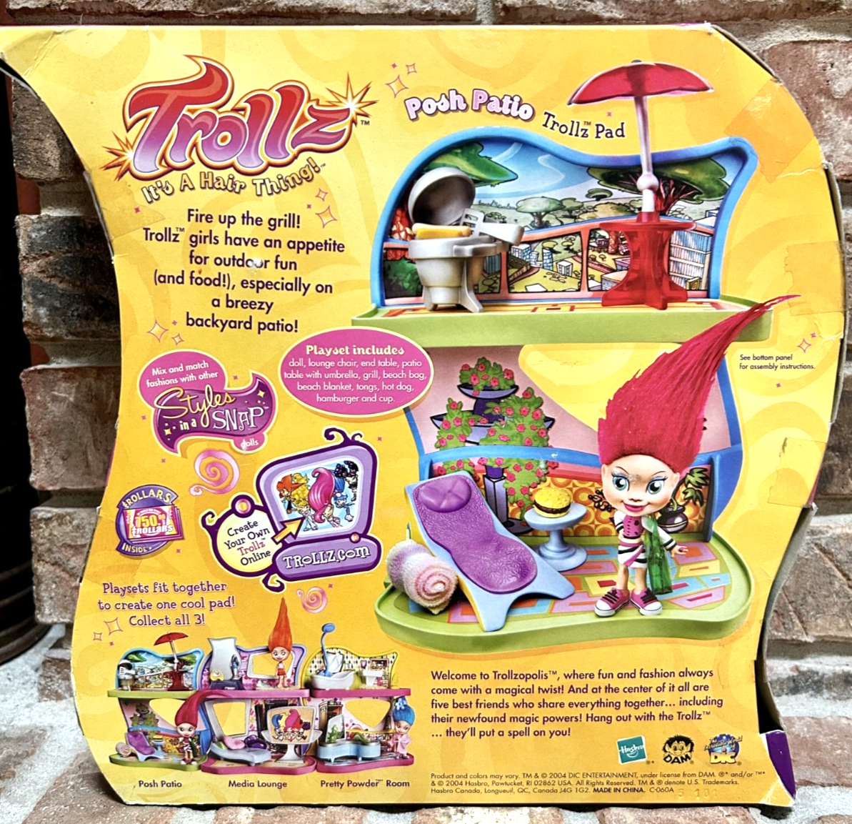New 2004 TROLLZ It's A Hair Thing! POSH PATIO PAD Exclusive Troll