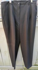 VTG Sag Harbor 100 Wool Pants Women s 16W Black Lined Zip Up Pleated Back Waist