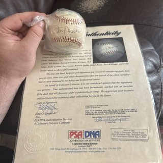 Legendary Hall of Fame Multi Signed Baseball 10 HOF PSA AUTHENTIC Ted Williams