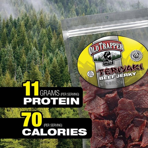 (2 pack) Old Trapper Teriyaki Beef Jerky 10oz Resealable Bag - Picture 9 of 15