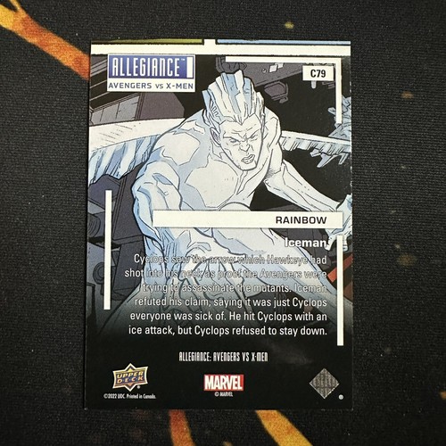 2023 Upper Deck Marvel Allegiance ICE MAN Rainbow C79 Avengers vs X-Men AvX - Picture 2 of 2