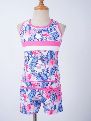 US Girls Swimsuits Two Piece Tankini Set Rash Guard Bathing Suits Beach Swimwear - 第 82/96 張圖片