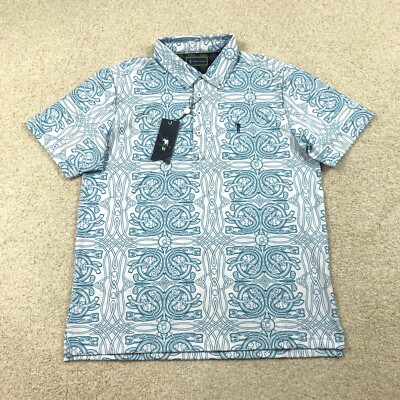 William Murray Golf Polo Shirt Mens Large Celtic Knot New Blue White
