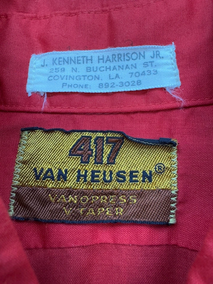 Camisa De Colección Van Heusen Top Mujer 10 Vanopress V Taper 417 Cuello Punta Años 70 80 Foto 3 de 4