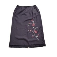 Requirements Long Skirt Sz 12P Stretchy Waist Brown Zips in back
