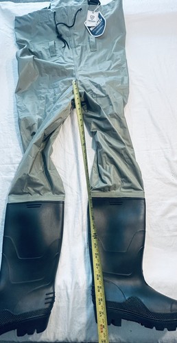 HISEA Fishingsir Nylon & PVC Cleated Chest Waders - Men’s 06 - Gray - NEW ! - Picture 7 of 12