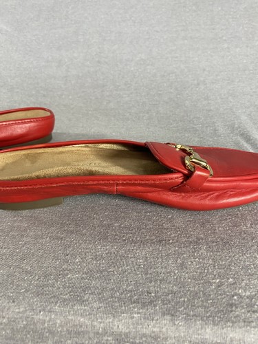 Vionic Adeline Red Leather slip on comfort Loafer Mule Shoes size 8 Woman’s - Picture 11 of 16