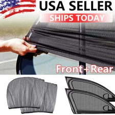 4PCS Car Front & Rear Side Window Screen Sun Mesh Shade Cover Sunshade Visor US