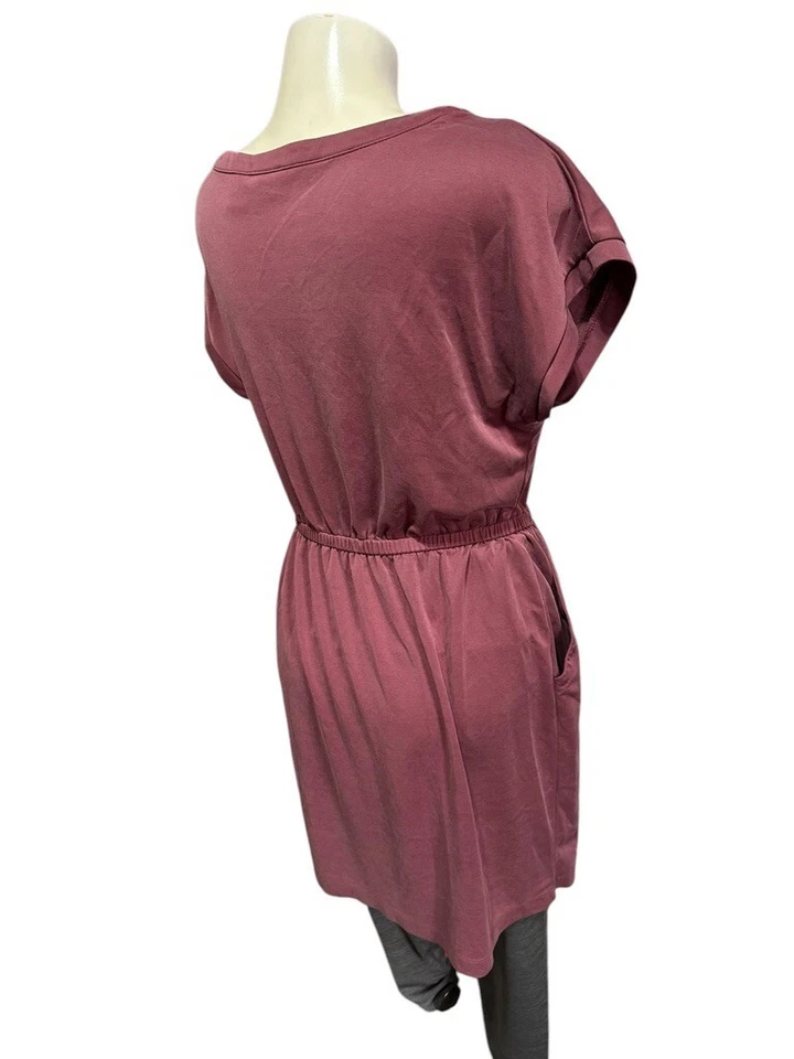 Nicole Miller Women's Mauve Dress Size L Crewneck Short sleeve Ruched Waist - Image 4 of 4